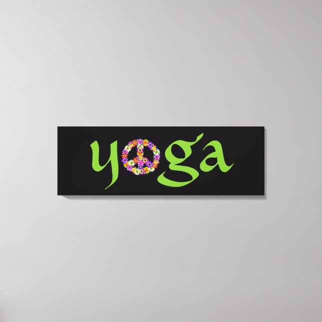 Yoga Peace Sign Floral Leinwanddruck (Vorderseite)