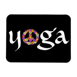 Yoga Peace Sign Floral Magnet