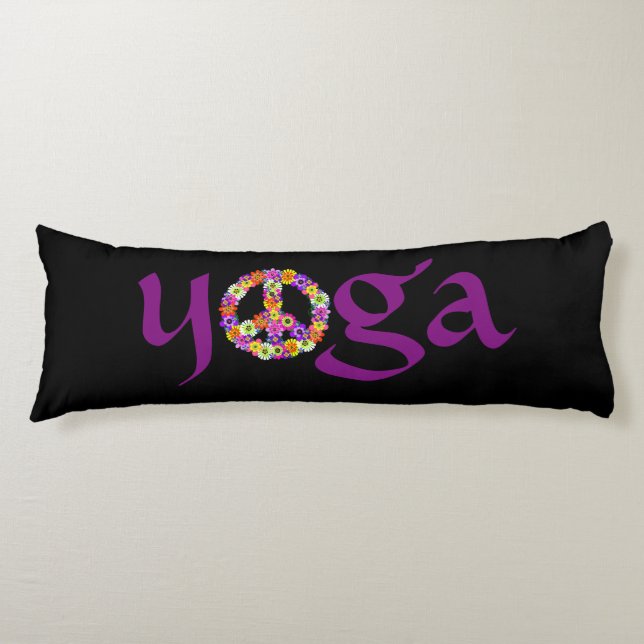 Yoga Peace Sign Floral Seitenschläferkissen (Vorderseite)