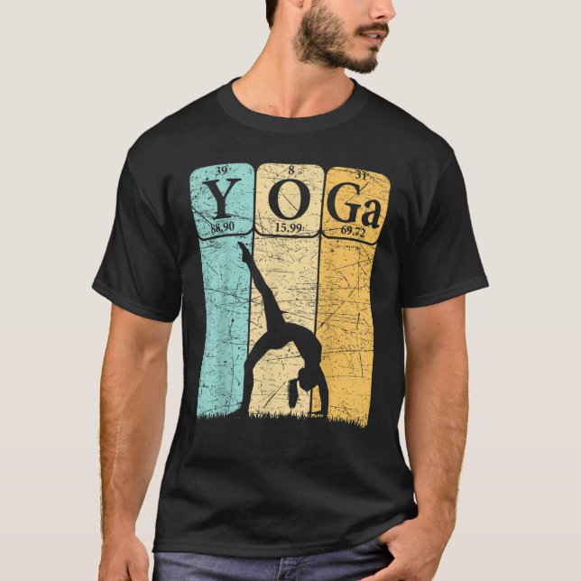 Yoga Periodic Table Elements Zen Meditation Nerd Y T-Shirt (Vorderseite)