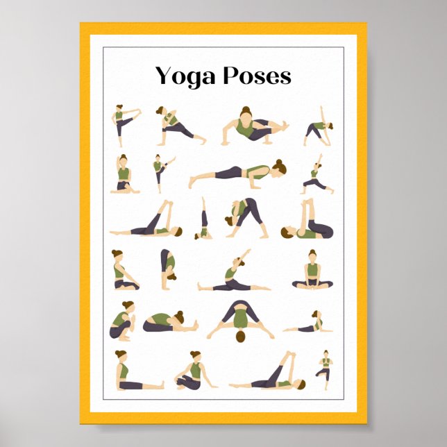 Yoga Pick a Pose Brain Break Poster (Gelb) (Vorne)