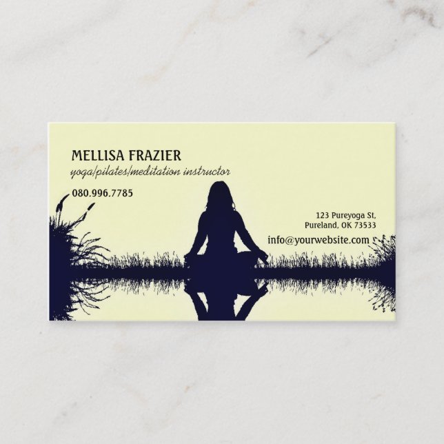 Yoga Pilates Meditations-Geschäft/Lehrer Visitenkarte (Vorderseite)