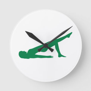 Yoga Pilates Runde Wanduhr