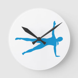 Yoga Pilates woman Runde Wanduhr