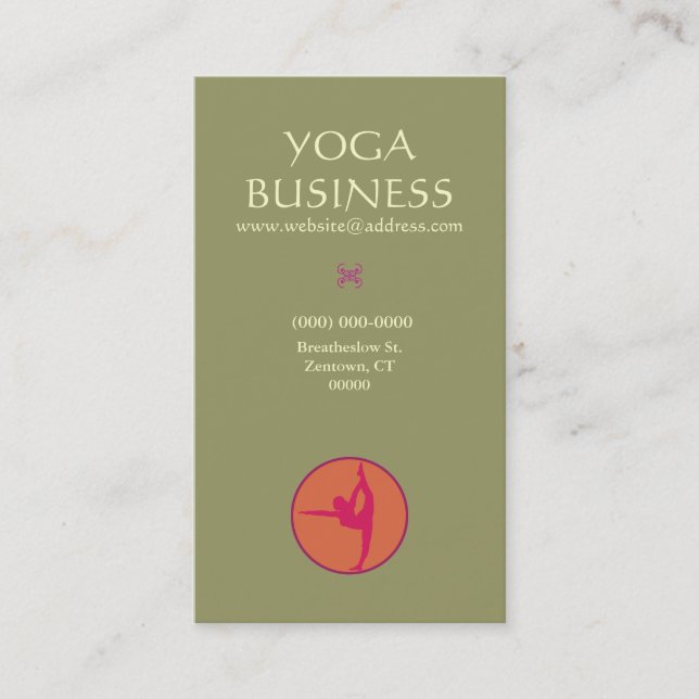 Yoga Pose Business Card Visitenkarte (Vorderseite)