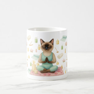 Yoga-Pose für Siameskatzenliebhaber Kaffeetasse