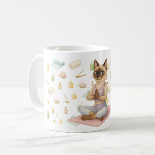 Yoga-Pose für Siameskatzenliebhaber Kaffeetasse