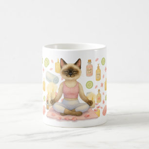 Yoga-Pose für Siameskatzenliebhaber Kaffeetasse