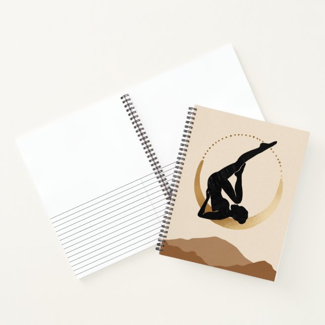 Yoga Pose Goldmond, modern abstraktes Zen-Poster Notizbuch (Innenseite)