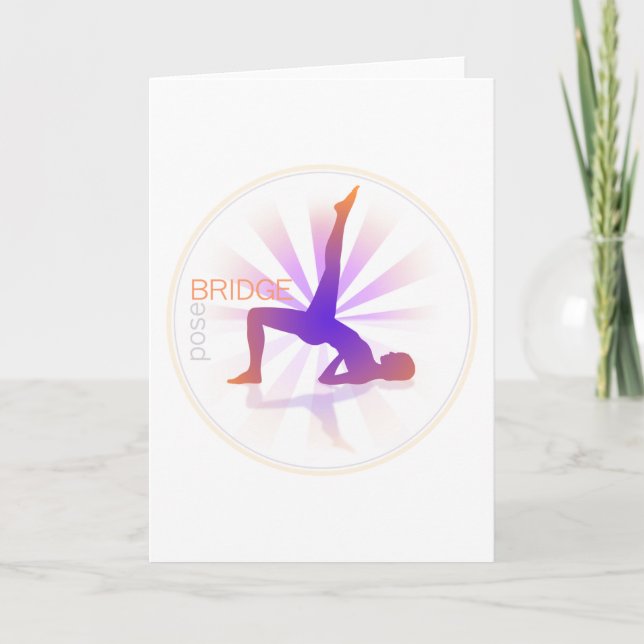 Yoga-Pose-Gruß-Karte (Brücken-Pose) Karte (Vorderseite)