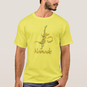 Yoga Pose Handstand, om namaste gelbe T-Shirts