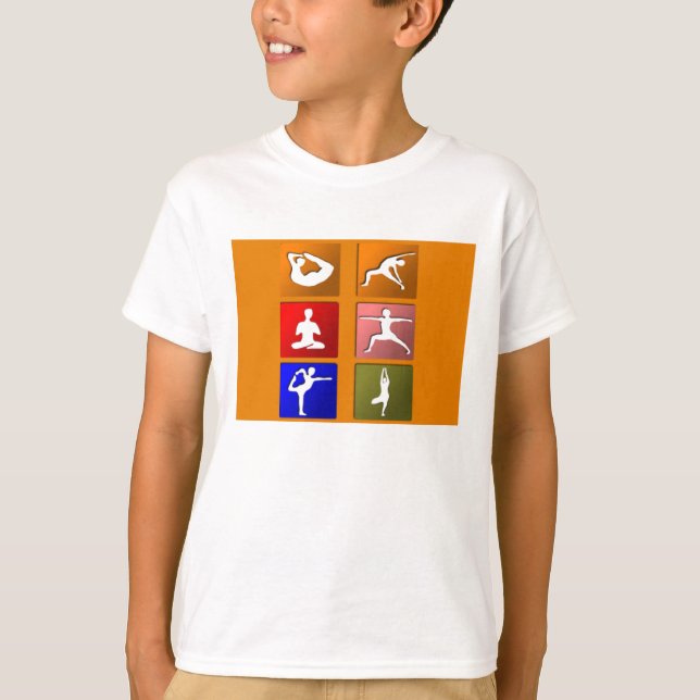 Yoga-Pose-Ikonen T-Shirt (Vorderseite)