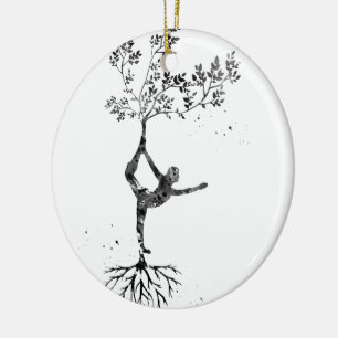 Yoga-Pose Keramik Ornament