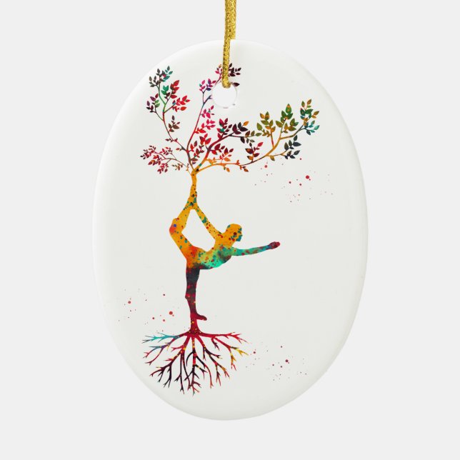 Yoga-Pose Keramik Ornament (Vorne)