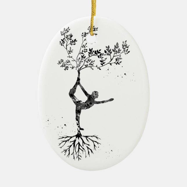 Yoga-Pose Keramik Ornament (Vorne)