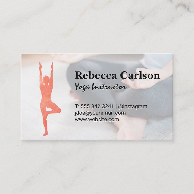 Yoga-Pose-Logo | Meditation für Frauen Visitenkarte (Vorderseite)
