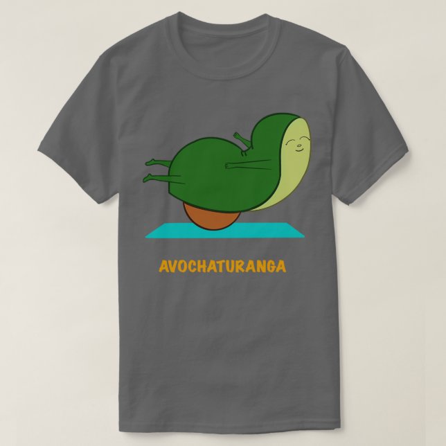 Yoga-Pose mit Avocado T-Shirt (Design vorne)