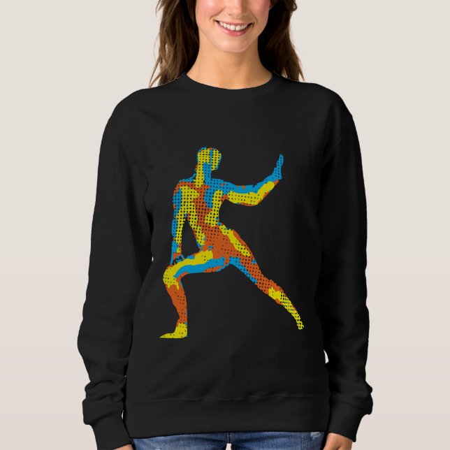 Yoga Pose Moderne Farben Sweatshirt (Vorderseite)
