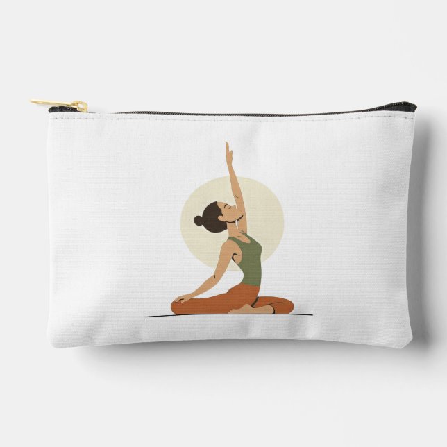 Yoga Pose Monoline Earthy Tones | Zubehörtasche (Vorderseite)
