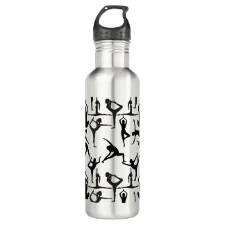 Yoga-Pose-Muster 01.w BG Edelstahlflasche