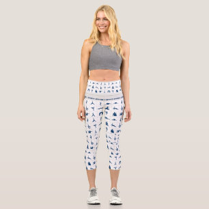 Yoga-Pose-Muster Frauen-Training Hochwais Capri Leggings