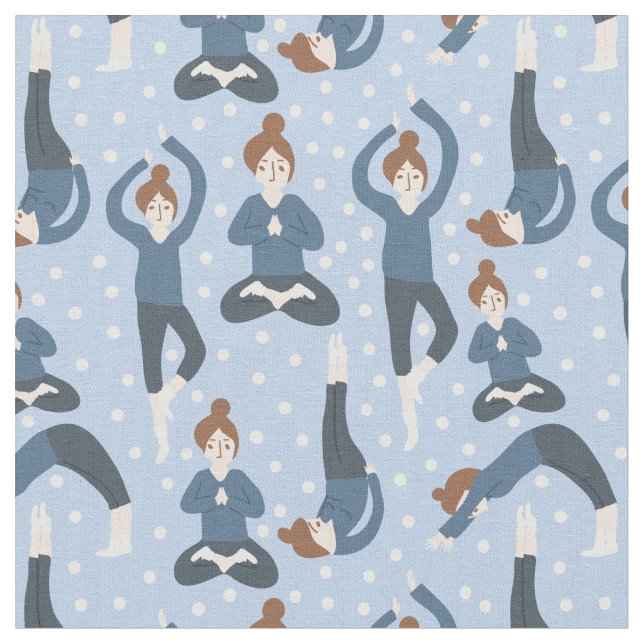 Yoga-Pose-Muster Stoff (Nahaufnahme)