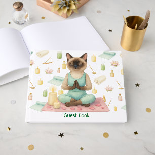 Yoga-Pose Namaste für siamesische Katzen-Liebhaber Gästebuch