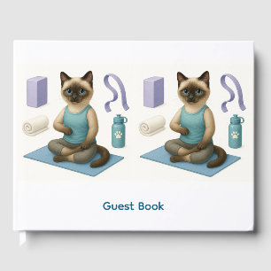 Yoga-Pose Namaste für siamesische Katzen-Liebhaber Gästebuch