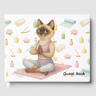 Yoga-Pose Namaste für siamesische Katzen-Liebhaber Gästebuch