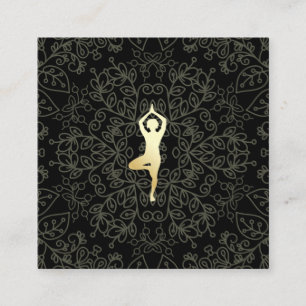 Yoga-Pose Naturmuster Quadratische Visitenkarte