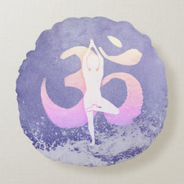 Yoga Pose Om Sign Rundes Kissen