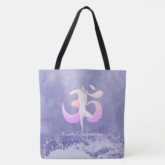 Yoga Pose Om Sign Tasche (Vorderseite)