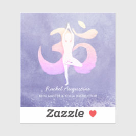 Yoga Pose Om Sign Very Peri Aufkleber