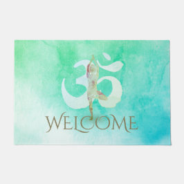 Yoga Pose Om Symbol Willkommen Fußmatte