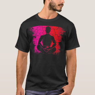 Yoga-Pose Retro Vintage Sonnenuntergang 11 T-Shirt