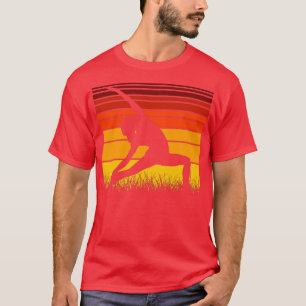 Yoga-Pose Retro Vintage Sonnenuntergang 19 T-Shirt