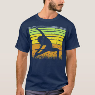 Yoga-Pose Retro Vintage Sonnenuntergang 22 T-Shirt