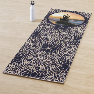 Yoga Pose Rocky Ocean Shore Gemustert Yogamatte