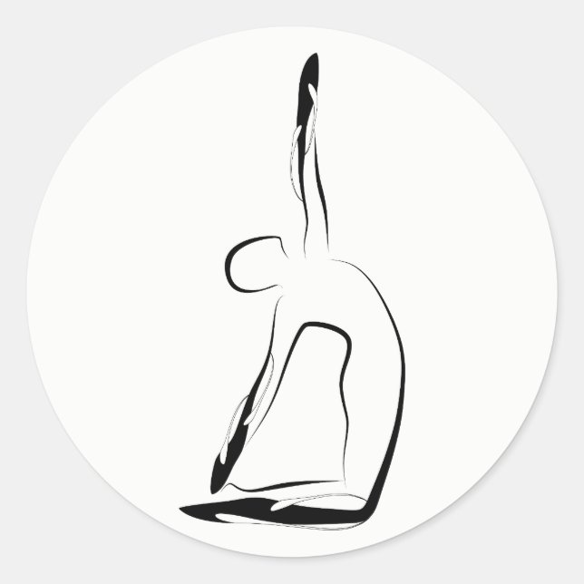 Yoga-Pose Runder Aufkleber (Vorderseite)