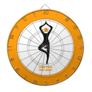 Yoga Pose schwarz, orange Dartscheibe