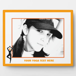 Yoga Pose schwarz, orange Fotoplatte