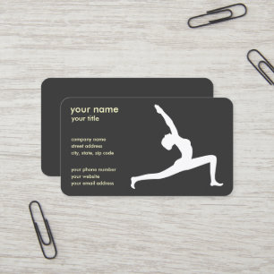Yoga-Pose-Schwarz-Silhouette-Geschäfts-Karten Visitenkarte