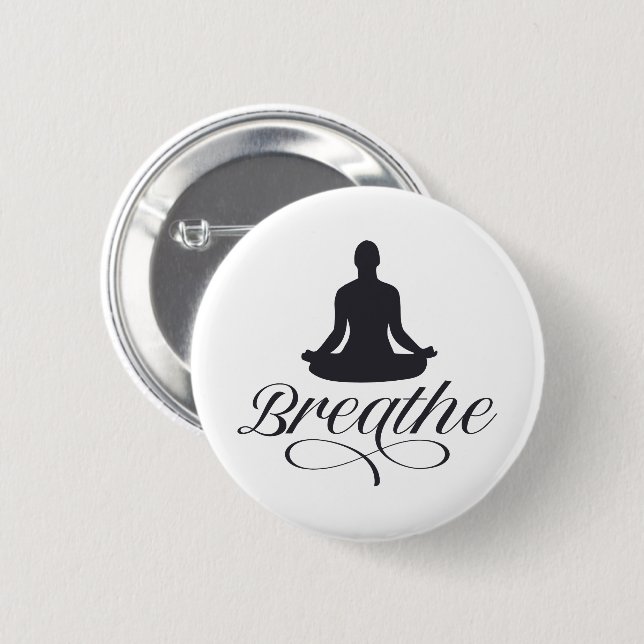 Yoga-Pose-Silhouette Button (Vorne & Hinten)