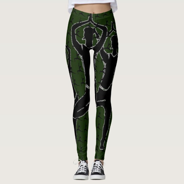 Yoga Pose Silhouette Leggings (Vorderseite)