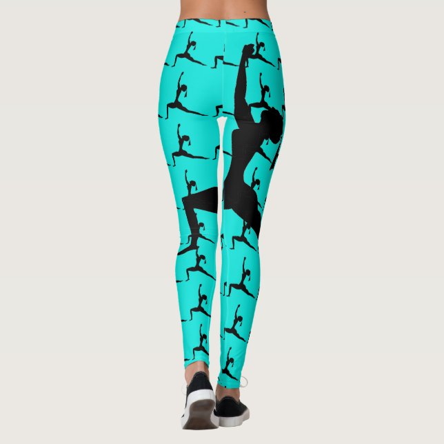Yoga Pose Silhouette Leggings (Rückseite)
