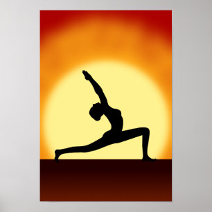 Yoga Pose Silhouette Lugano Poster