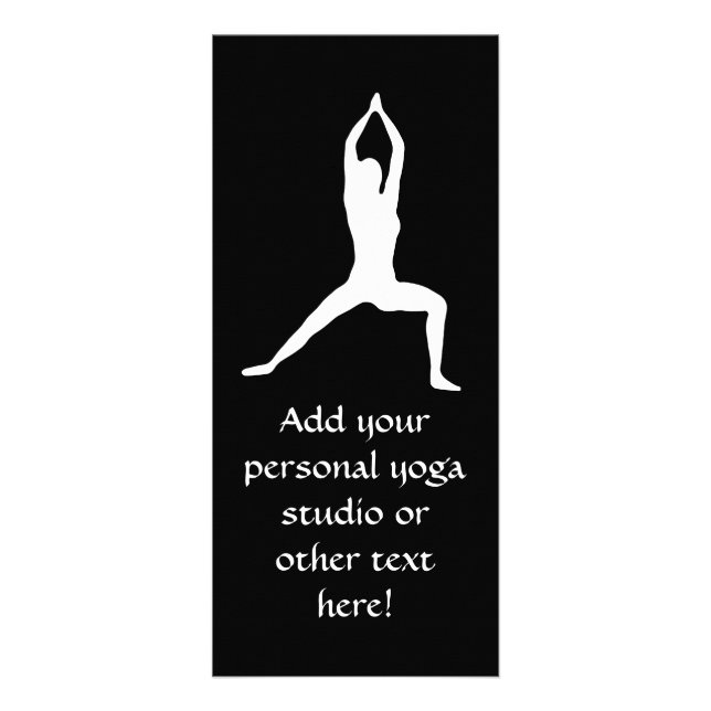 Yoga-Pose-Silhouette Schwarz und Weiß Werbekarte (Vorne)