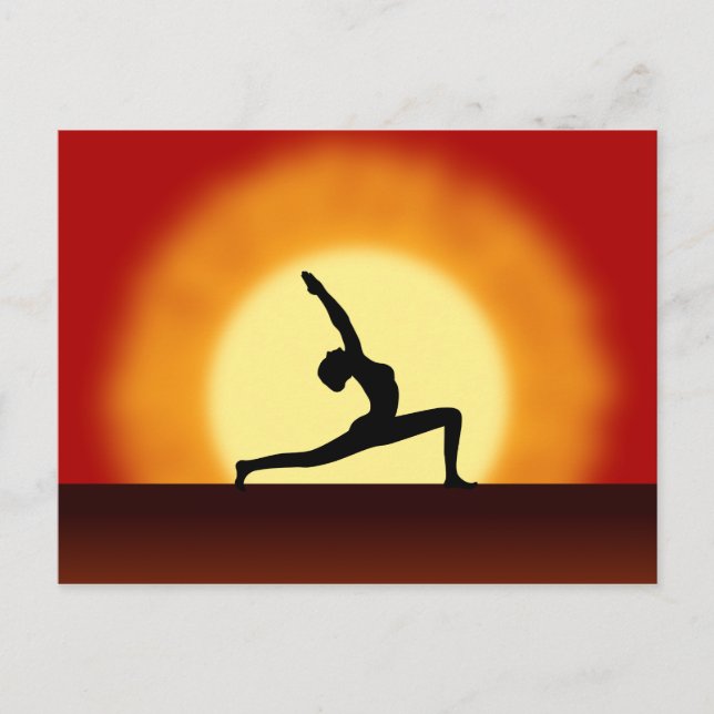 Yoga Pose Silhouette Sunrise Post Cards Postkarte (Vorderseite)