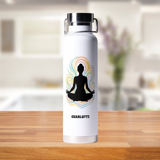 Yoga pose swirls name trinkflasche (Von Creator hochgeladen)