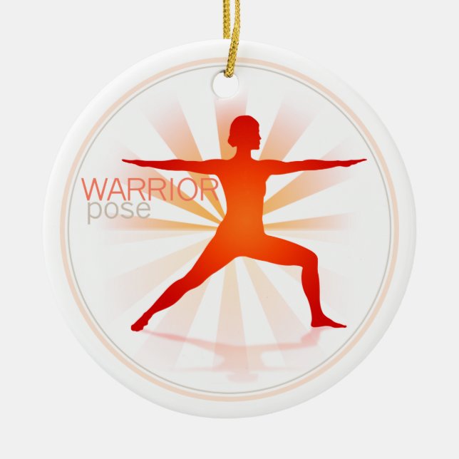 Yoga-Pose-Verzierung (Krieger-Pose) Keramik Ornament (Vorne)